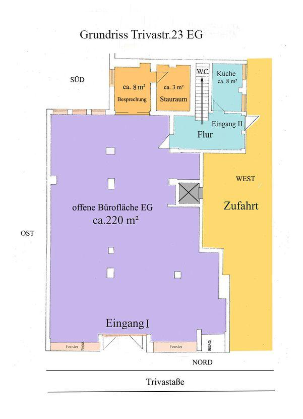 Grundriss Erdgeschoss, Trivastraße 23