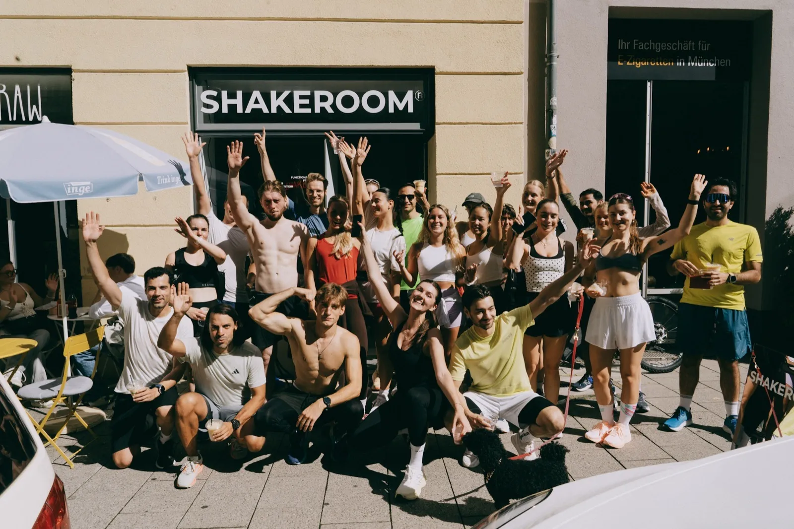 Crowd in front of The Shakeroom store